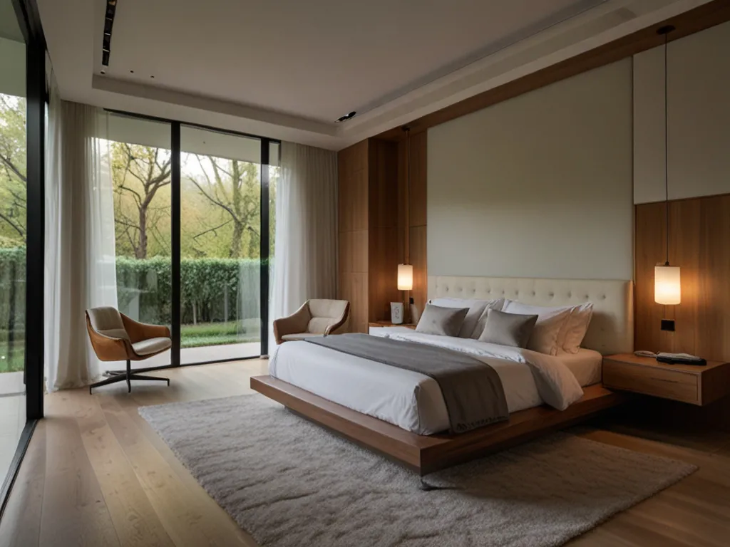 Clean bedroom design with natural light