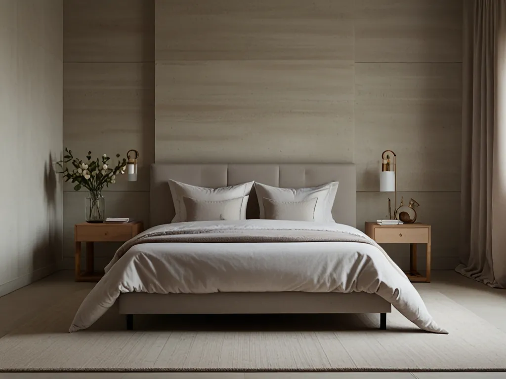 Serene bedroom design with minimalist furnishings